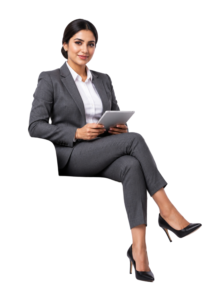 Maryam, client advisor, seated